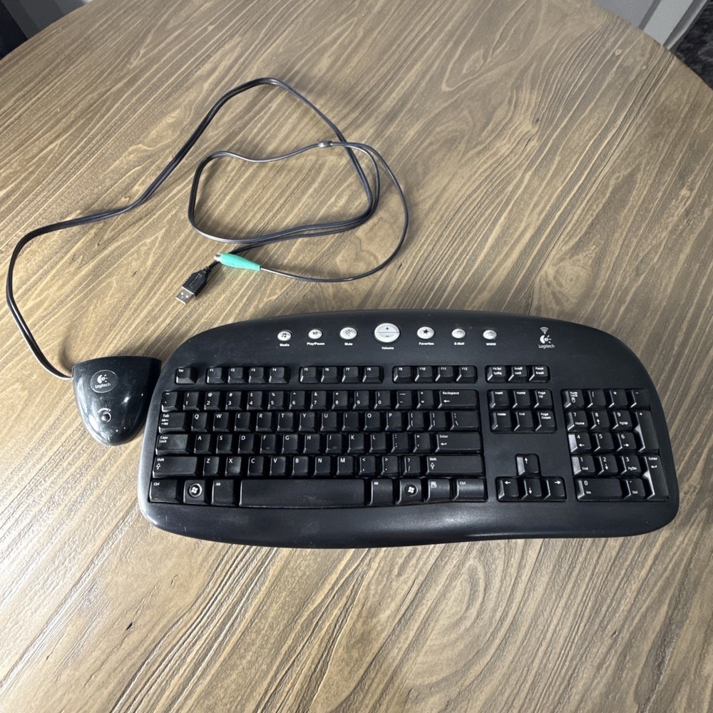 Logitech Cordless Keyboard Y-RAJ56A + Original Receiver USB/PS2 Tested Working